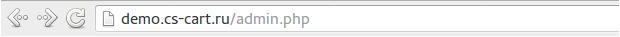 Адрес панели администратора в онлайн демо-магазине CS-Cart.