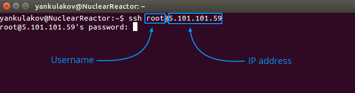 Connecting to your server via SSH.