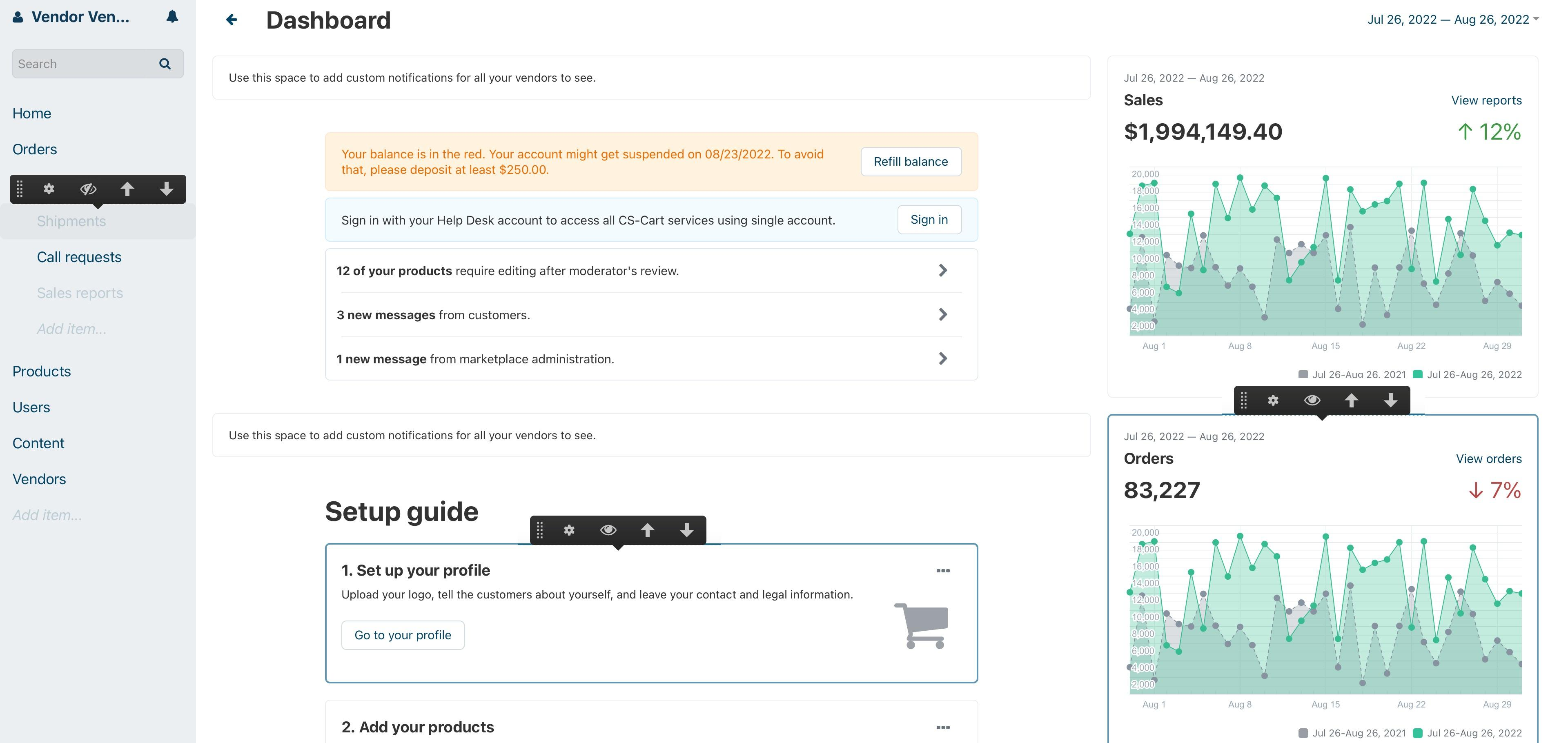 New dashboard for sellers from 4.16.1.