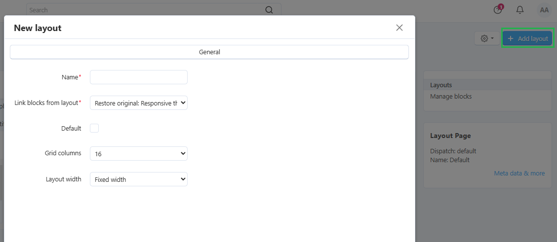 Adding a layout