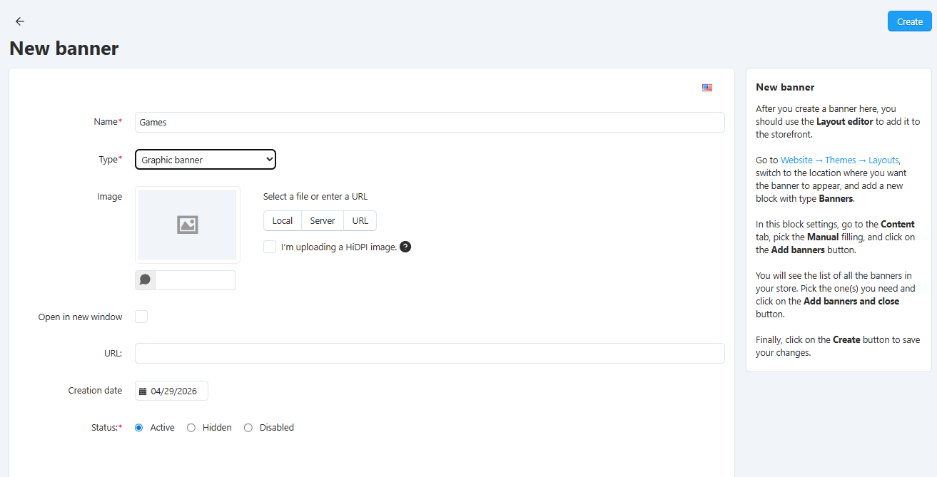 Configure the new banner