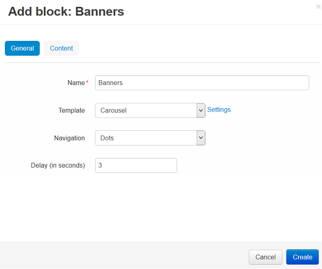 Banners block