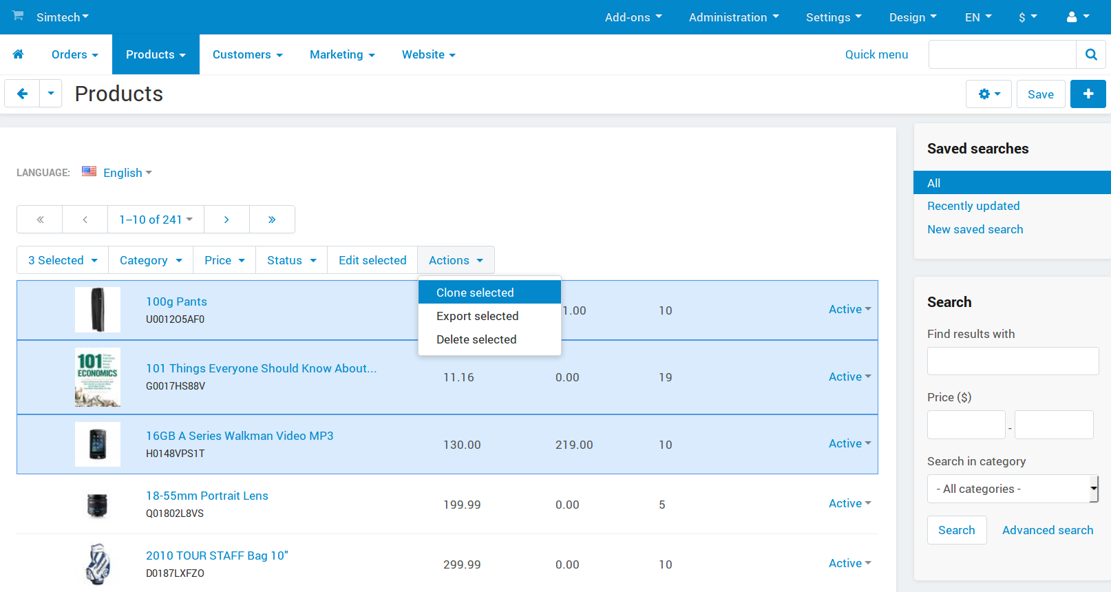 Cloning a product in CS-Cart.