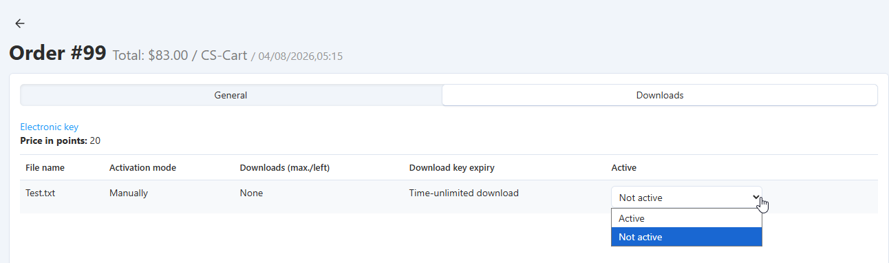 Allow download on the order details page.