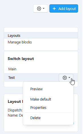 Switching between layouts