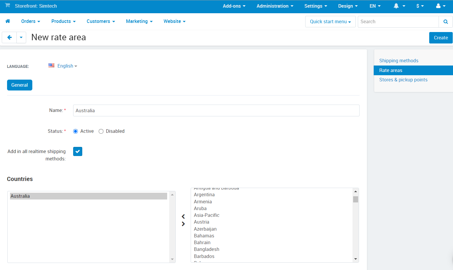 A location for a country in CS-Cart and Multi-Vendor.