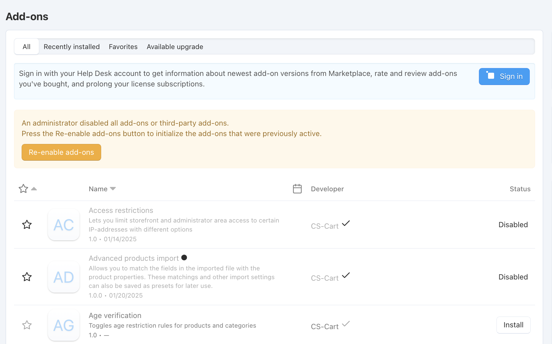 Disable all add-ons.