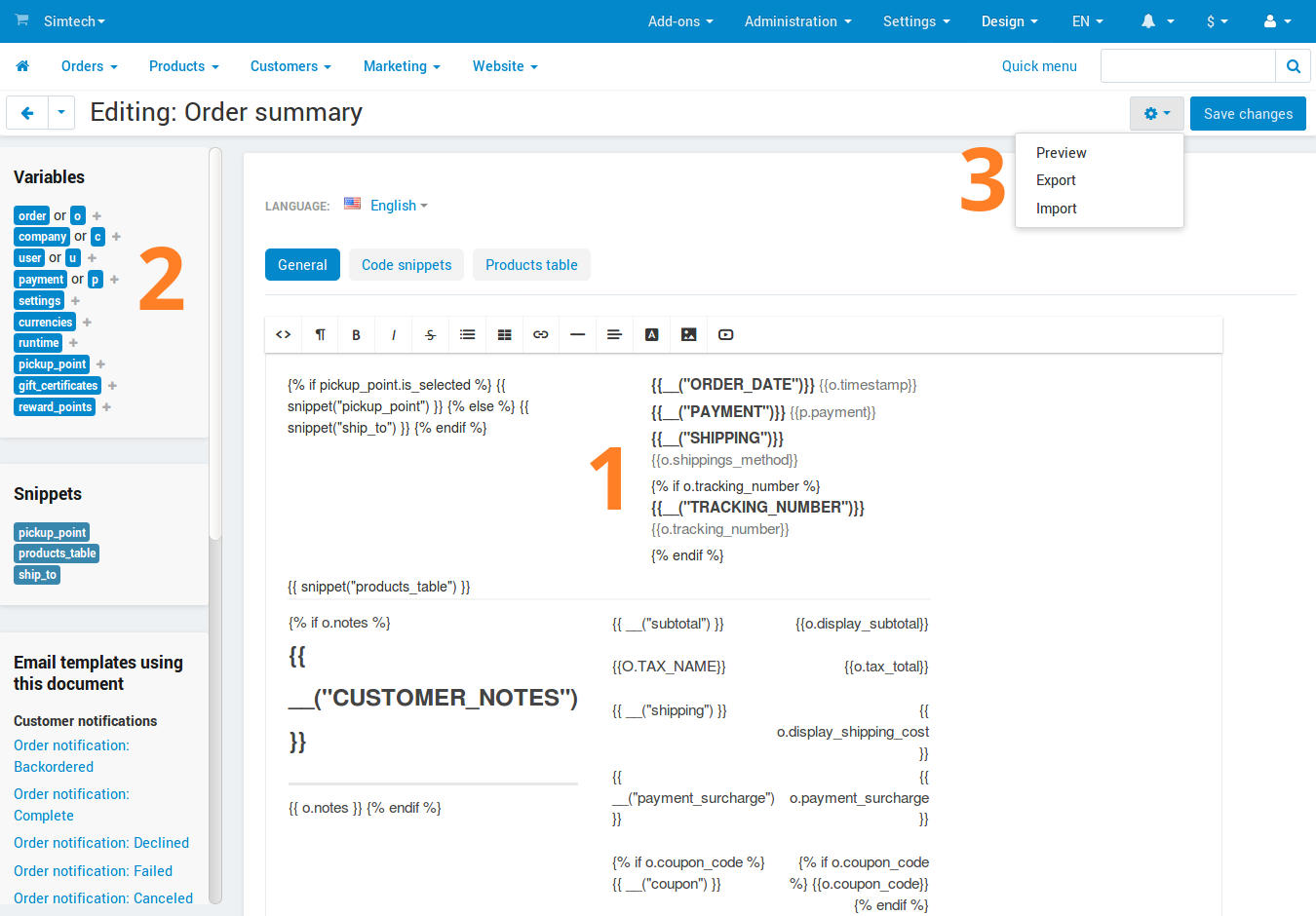 The structure of the document editor.