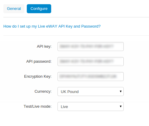 Name your payment method and select one of the two eWAY Rapid API processors.