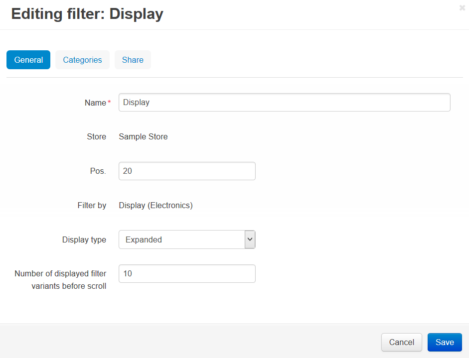 Filter attributes