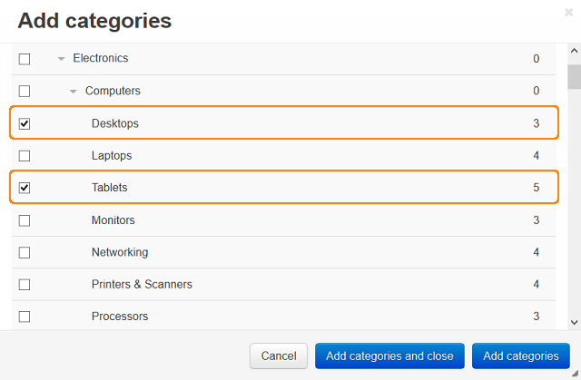 Add categories