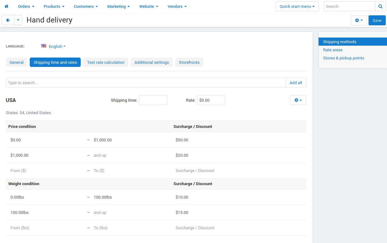 CS-Cart and Multi-Vendor allow you to specify additional charges for real time shipping methods.