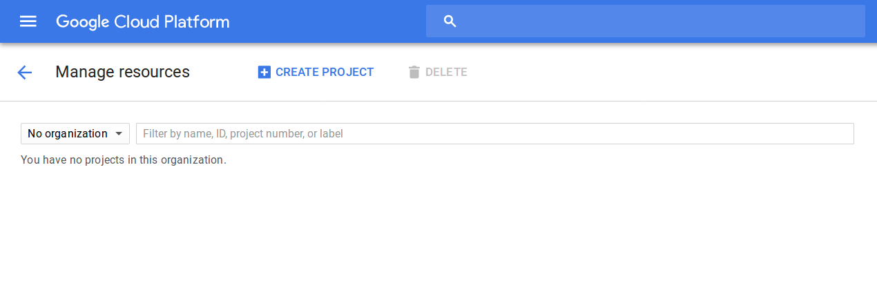 Creating a Google Cloud project.