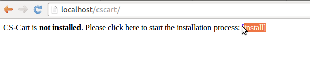 Starting CS-Cart or Multi-Vendor installation in as browser.