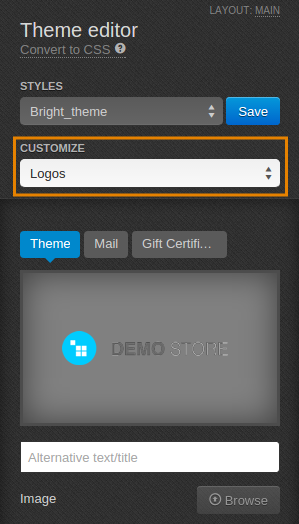 Theme editor