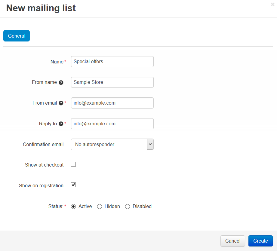 Mailing lists