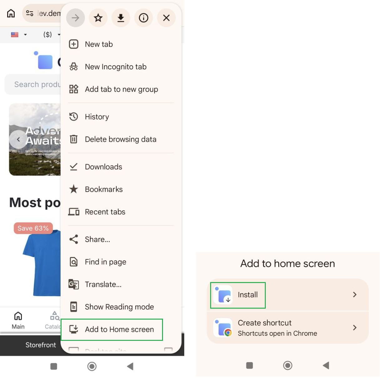 Install a PWA on Android