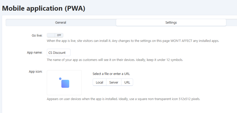 Use a domain to configure PWA