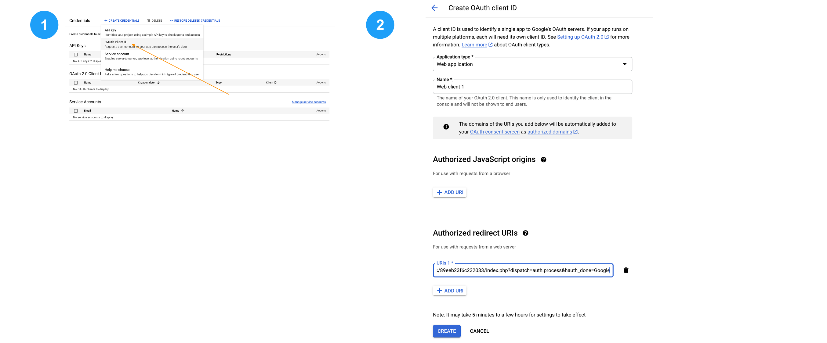 Create an OAuth Client ID.