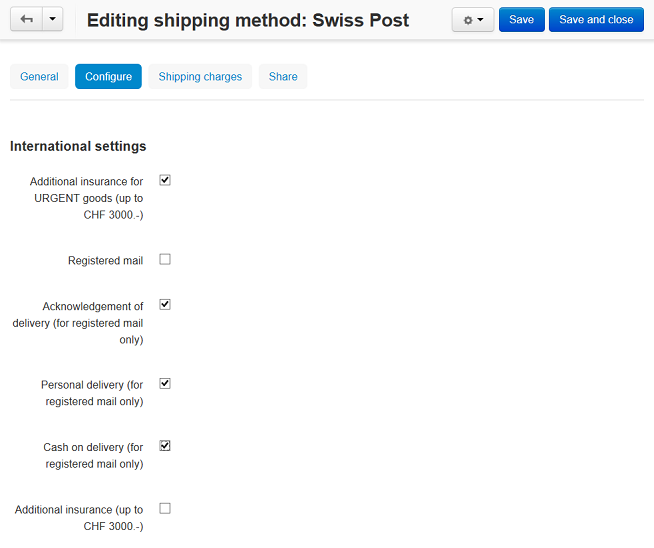 Configuring SwissPost in CS-Cart