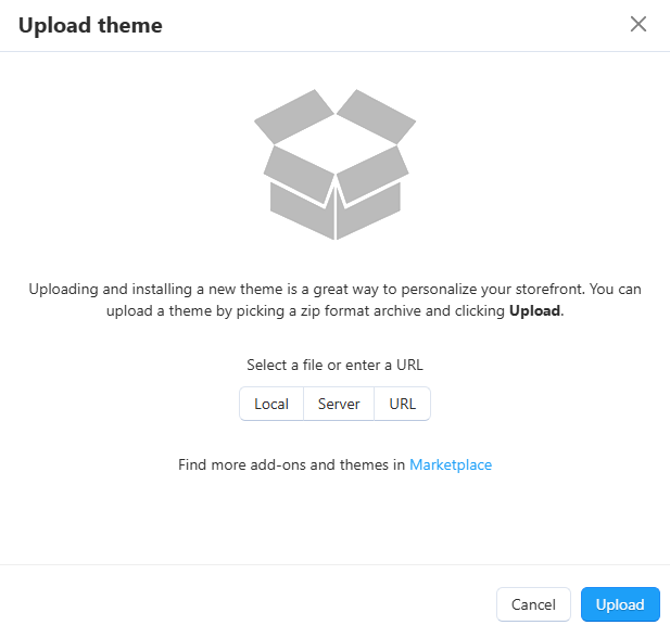 Upload a theme