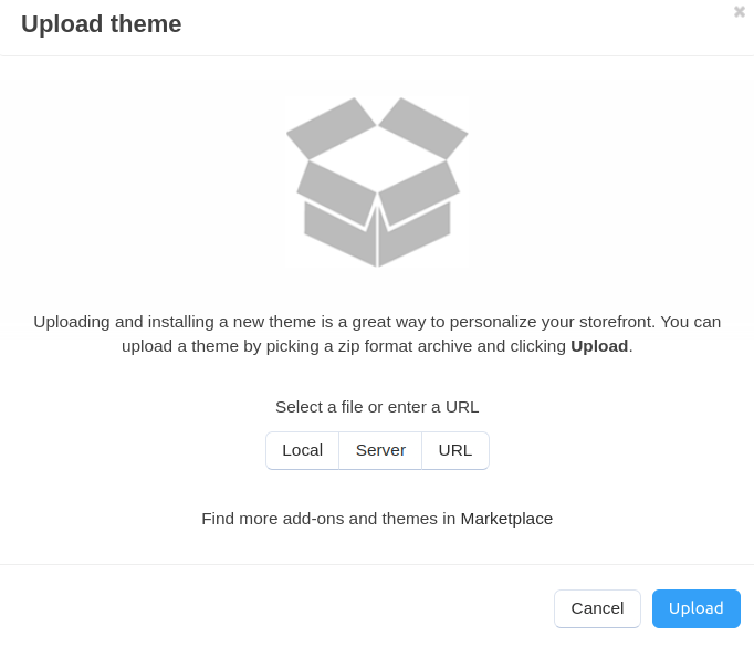 Upload a theme