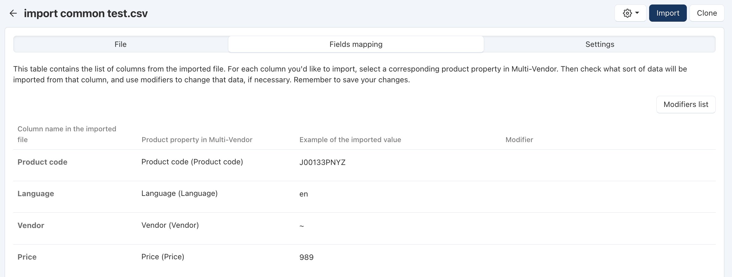 Vendors will add common products using their product codes.